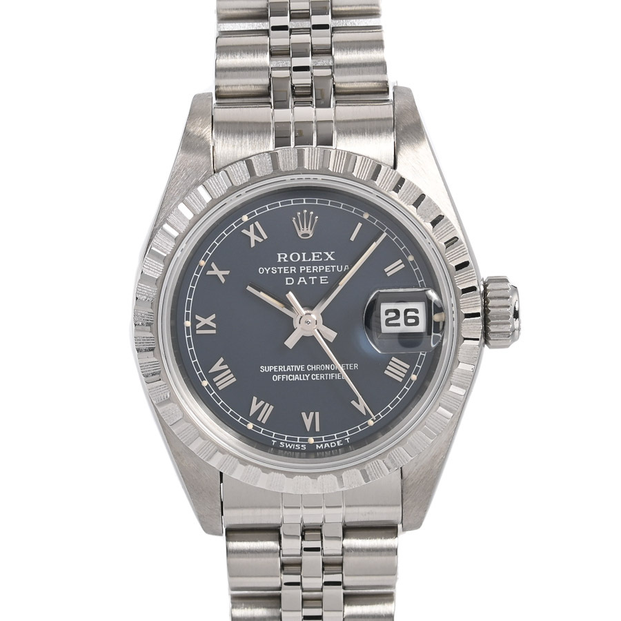 ロレックス オイスターパーペチュアルデイト 腕時計 69240 S番 ブルー レディース 中古A品拍卖