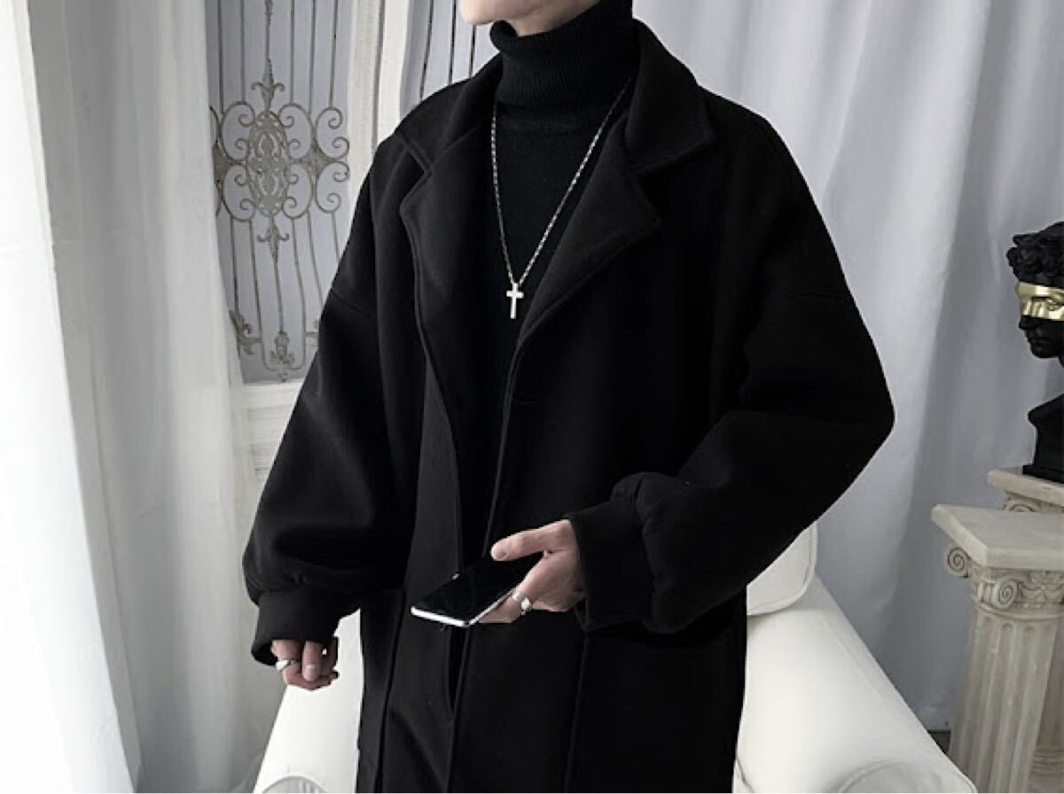 新品ビッグシルエット チェスターコート ロングコートXLサイズブラック拍卖