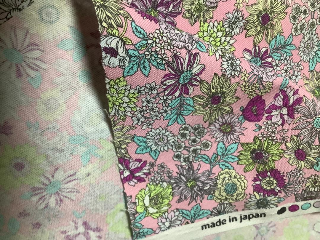 5m オックス 110×500cm フラワー 綿100% / 日本製 花柄 生地 はぎれ拍卖