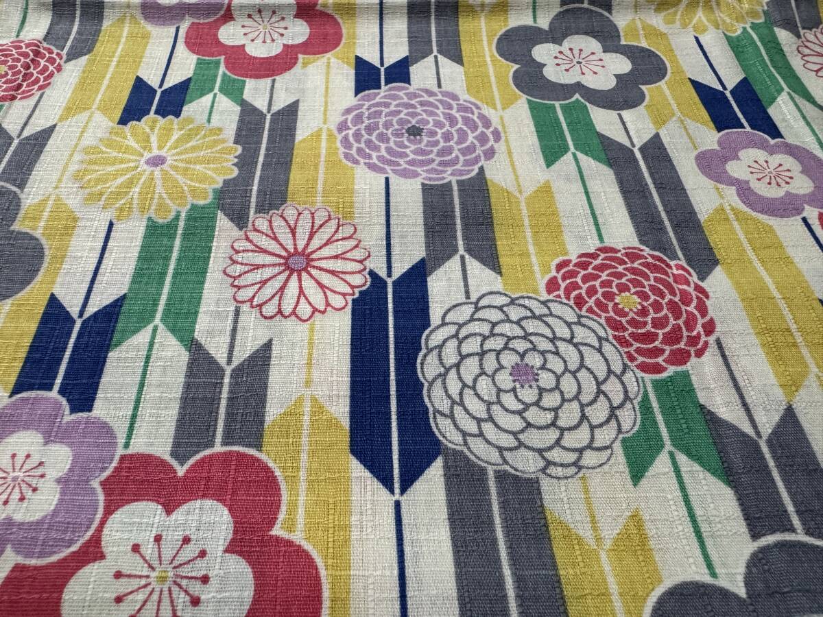 5m ドビー 110×500cm 綿100% / 生地 はぎれ 日本製 和柄 菊 梅 矢絣 和調 風呂敷などに 拍卖