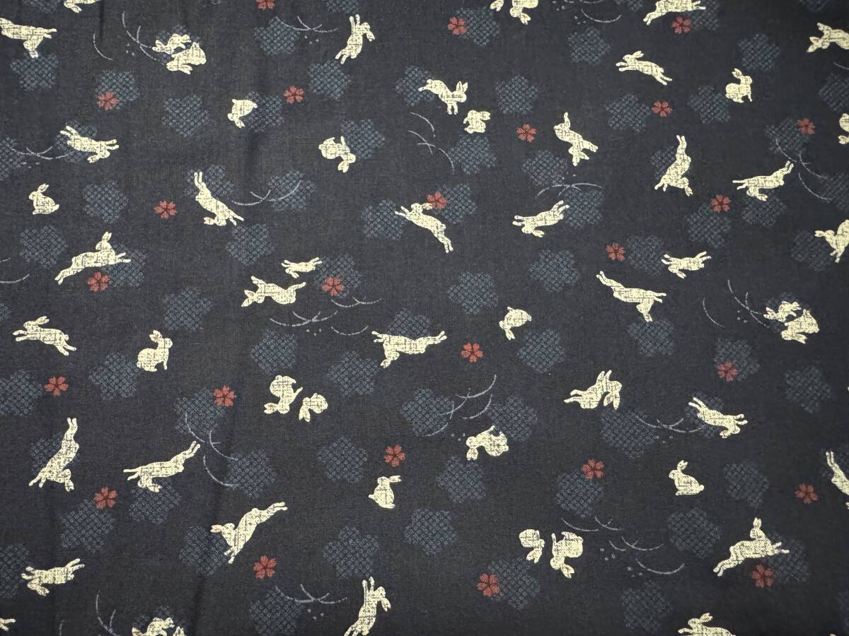 5m シーチング 110×500cm うさぎ 梅 綿100% / 生地 はぎれ 日本製 和柄 WAGARA拍卖