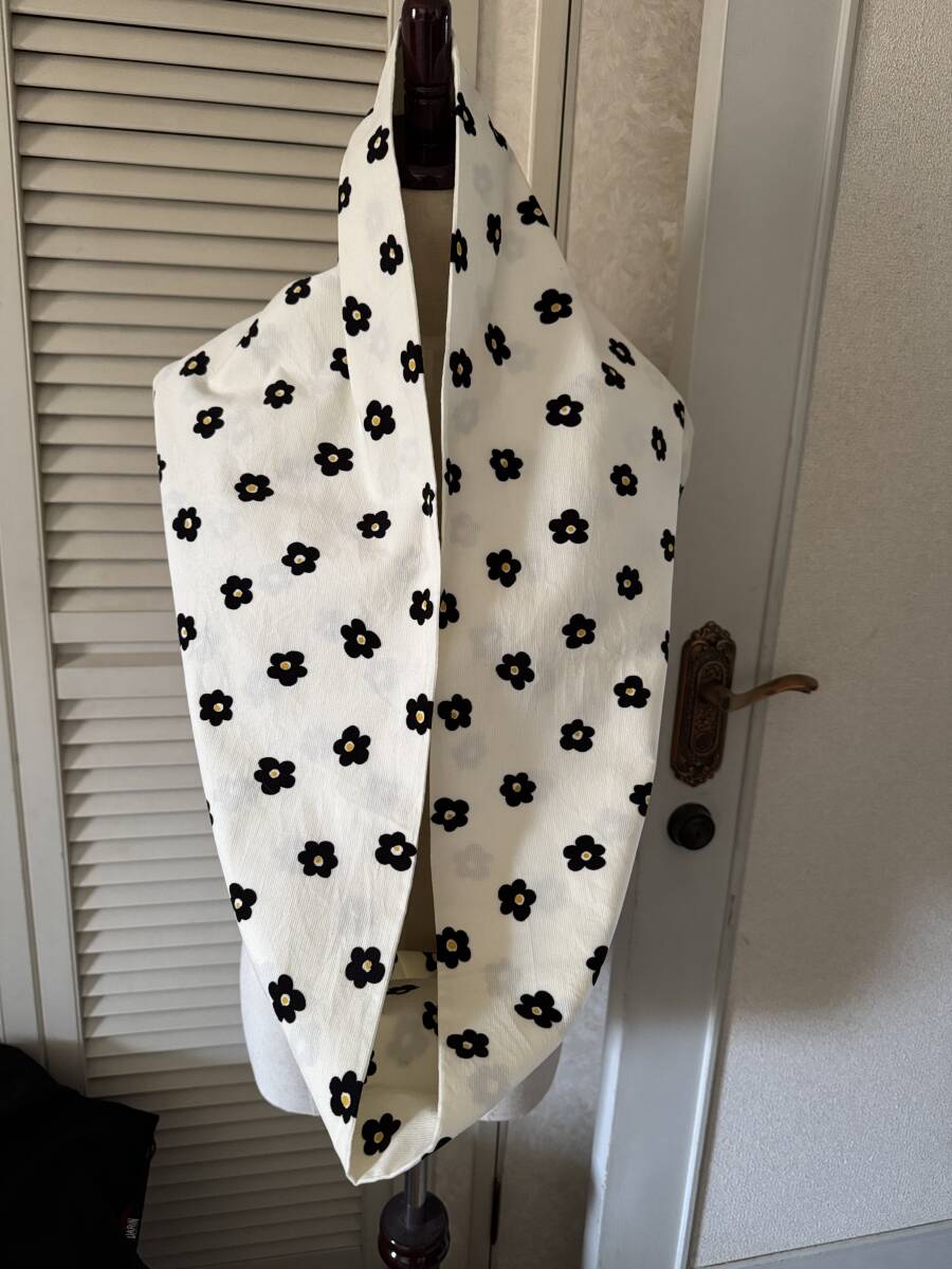 シャツコール ダブルスヌード 26×134cm アイボリー 綿100% / ハンドメイド 細畝コーデュロイ コール天 ネックウオーマー マフラー拍卖