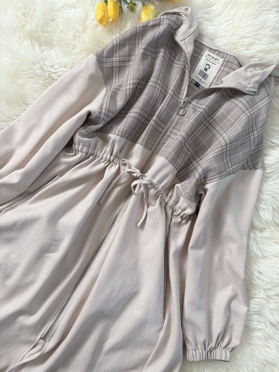 ピンクラテ'子供服'160㎝'パーカーワンピース'ワンピース'パーカー'羽織り'長袖'小学生'ベージュ'ジュニア'女の子'長袖'秋冬.アウター'拍卖