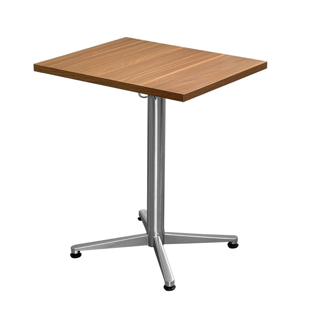 【新品/送料D】業務用 レストランテーブル 500×600×H700 ミディアムウォルナット ステンレス脚 机 店舗用 カフェ拍卖