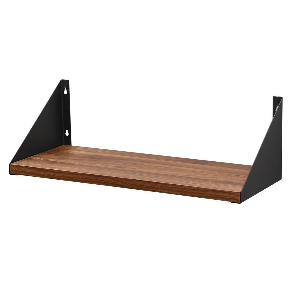 【アウトレット】平棚 木製 業務用 MSF-6025 幅600mm、幅60cm、奥250mm、奥25cm ダークウォルナット 収納 ウォールシェルフ 壁掛け (6)拍卖