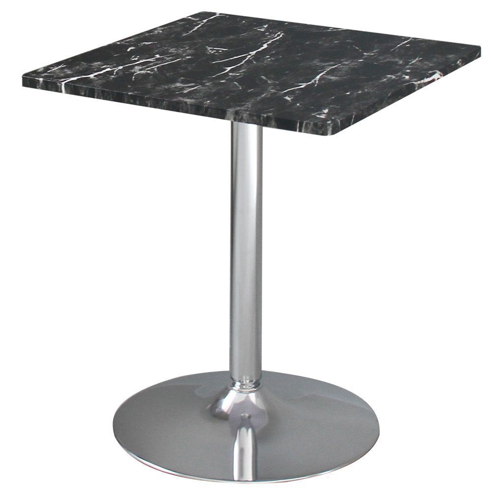 【新品】カフェテーブル 角型 CT-F60S ブラックマーブル シルバー脚 幅60cm ダイニングテーブル 机拍卖