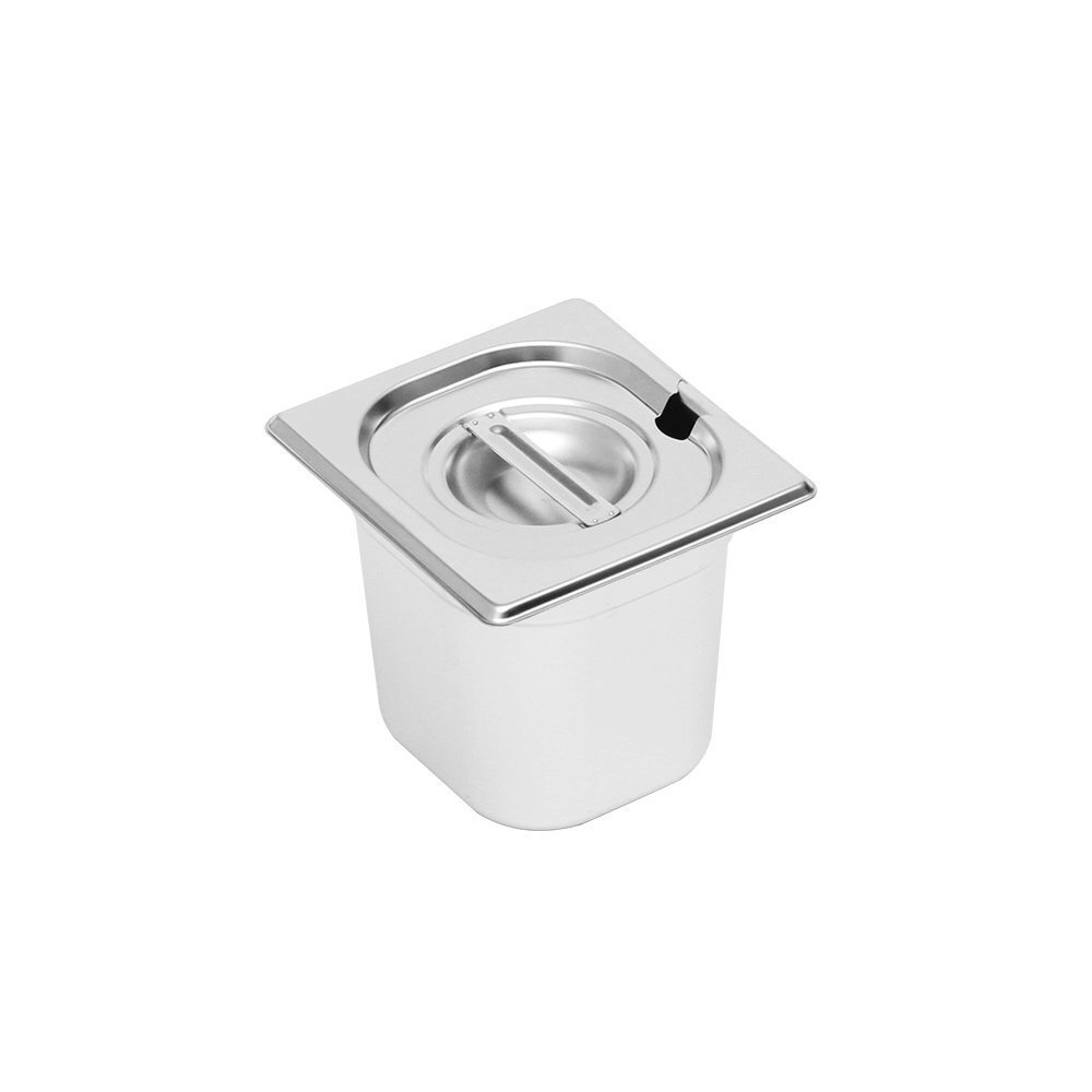 【新品】業務用 ホテルパン1/6サイズ 深さ150mm フタ付き(切り込み穴付きの蓋) 150mm ステンレス 蓋付き フードパン拍卖