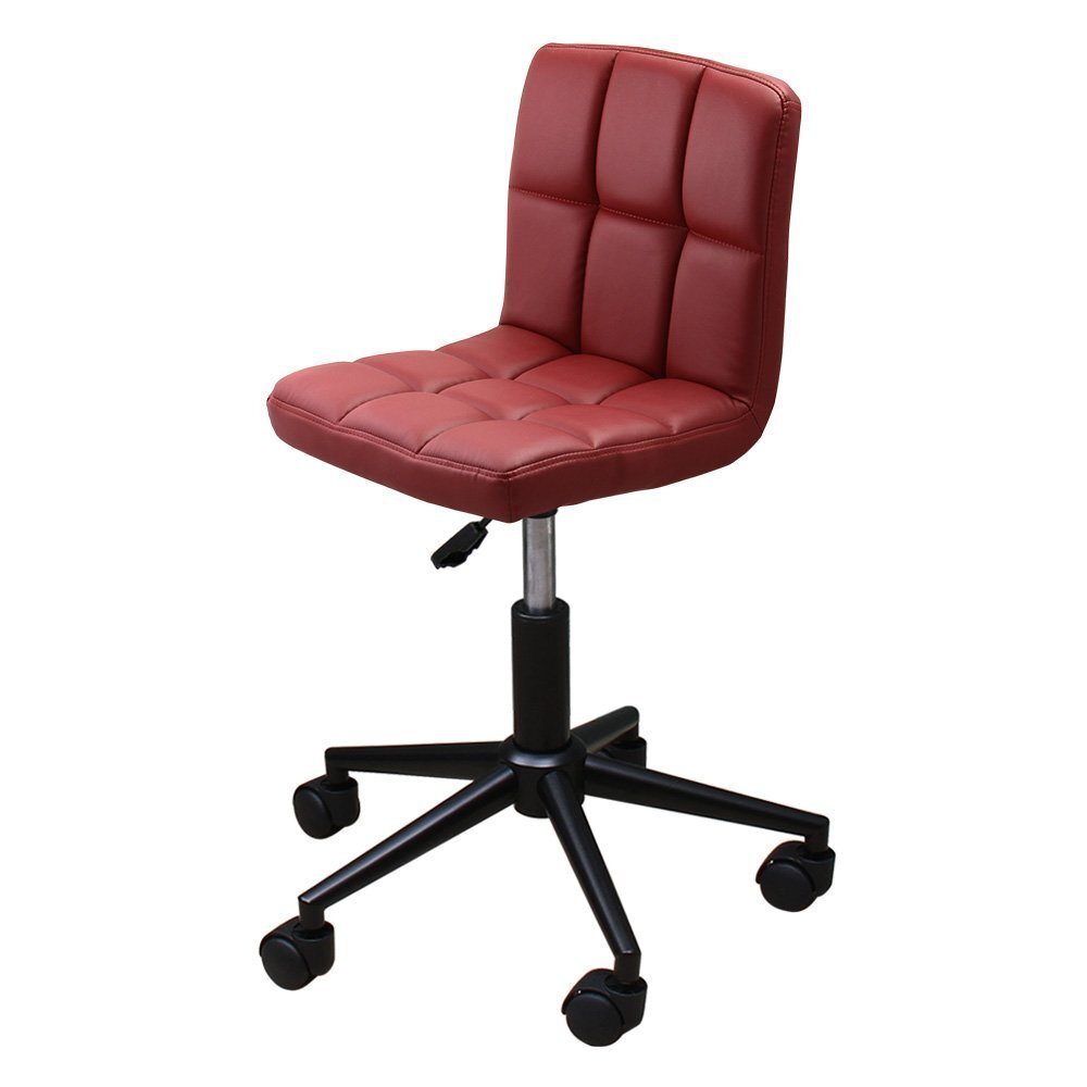【新品】 1脚 デスクチェア キャスター付 黒脚タイプ WY-451C-BK バーガンディ(レザー) 家具 椅子 回転 昇降式 チェア拍卖