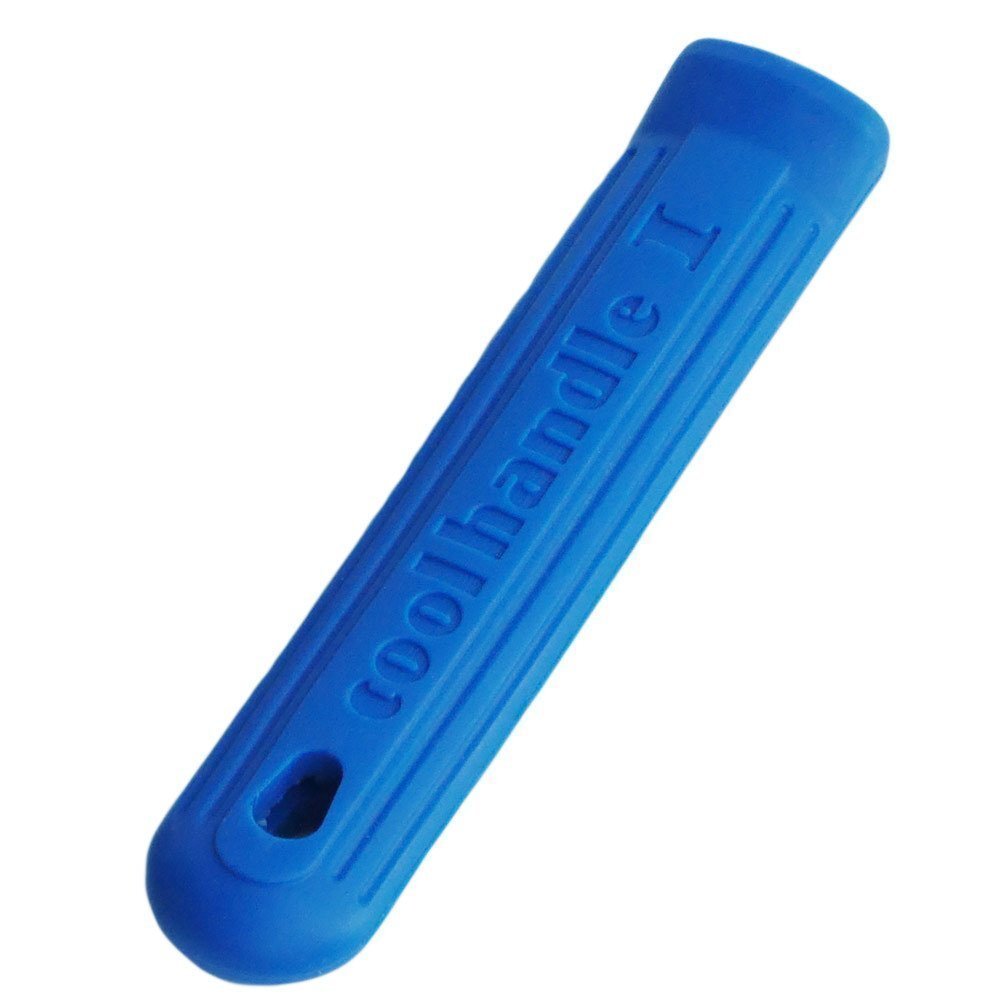 【新品】業務用 アルミフライパン対応 シリコンハンドル大 青 シリコングリップ 鍋つかみ拍卖