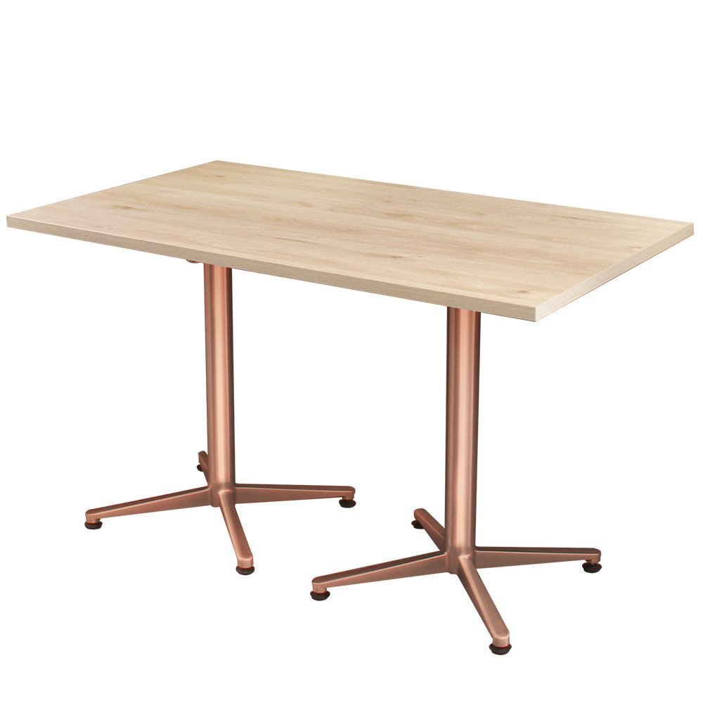 【新品/送料Y】業務用 レストランテーブル 1200×700×H700 クリアナチュラル ローズゴールド脚 机 店舗用 カフェ拍卖