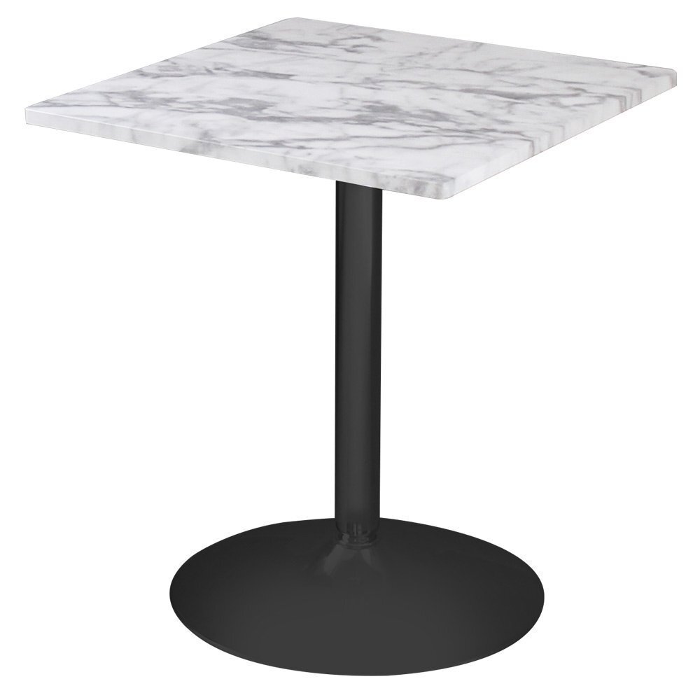 【新品】カフェテーブル 角型 CT-F60S ホワイトマーブル 黒脚 幅60cm ダイニングテーブル 机拍卖