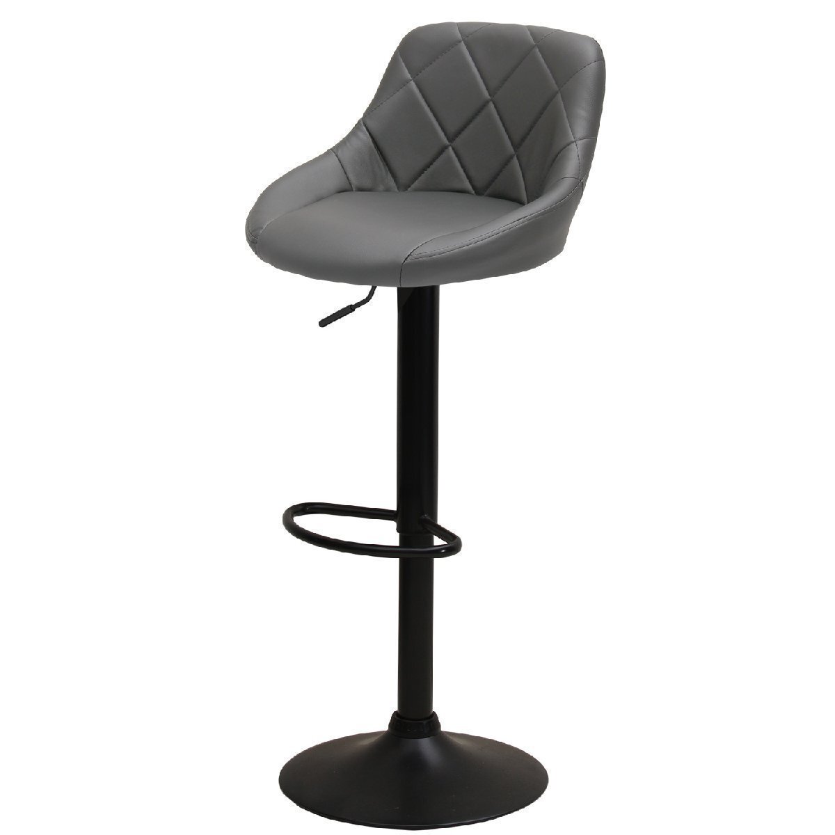 【新品】昇降式カウンターチェア WY-523-BK 黒脚タイプ グレー バーチェア 家具 インテリア ハイチェア拍卖