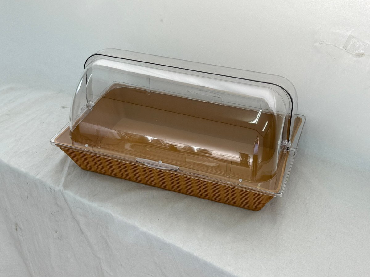 【倉庫保管品】241112008 ブレッドバスケット パンかご 小物入れ フードカバー 透明カバー付 ★一点物 中古拍卖