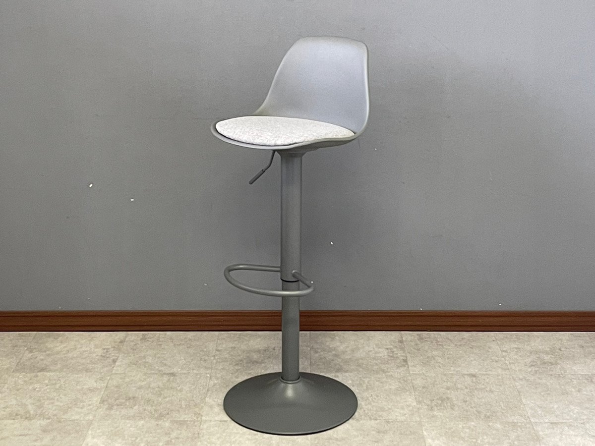 【中古/動作良好】241002001 昇降式 カウンターチェアー グレー+ファブリック座面 1脚 グレー脚 組立式 椅子 おしゃれ WY-459F バーチェア拍卖