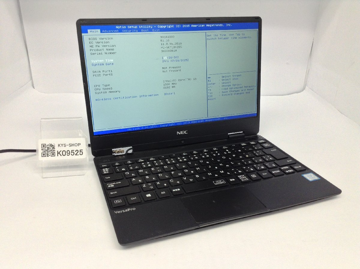 ジャンク/ NEC PC-VKT13HZG5 Intel Core i5-8200Y メモリ8.19GB ストレージ無し 【K09525】拍卖