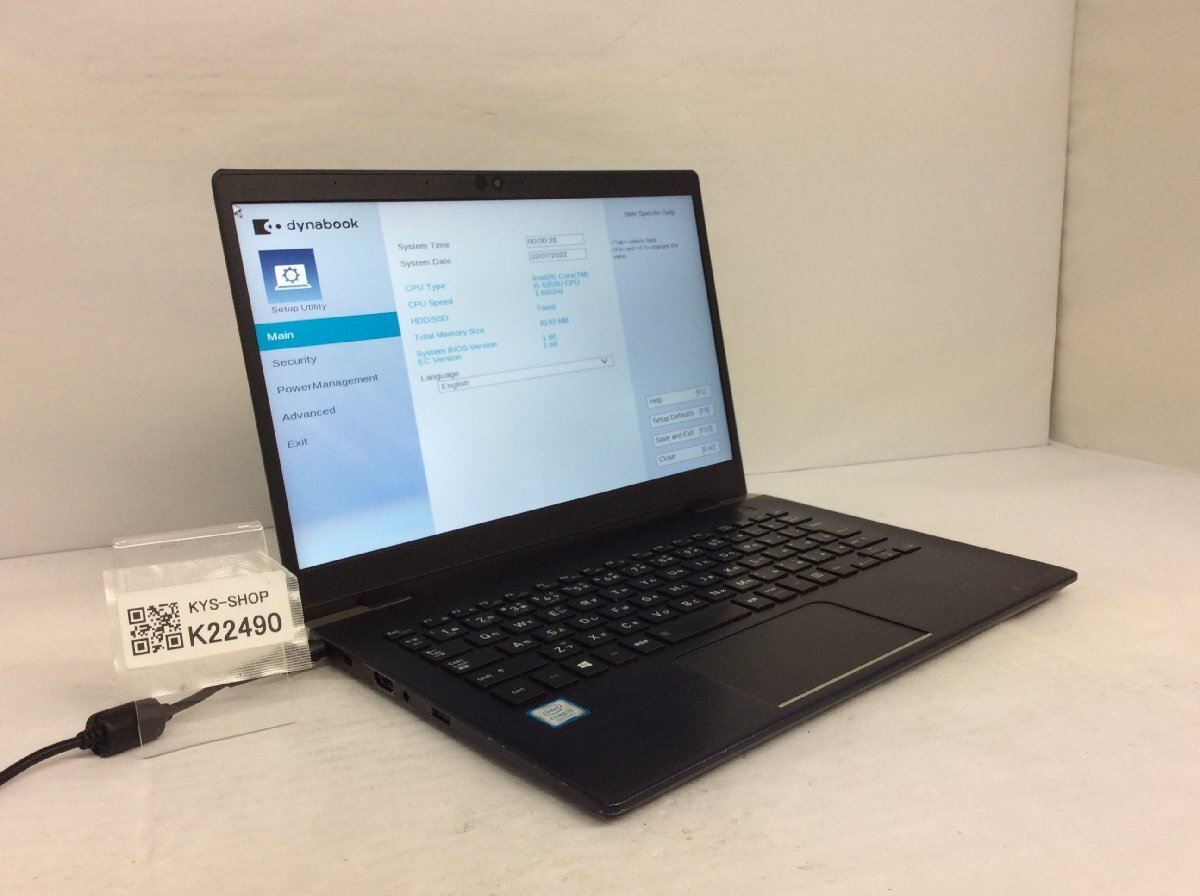 ジャンク/ TOSHIBA dynabook G83/M PG83MTCCGP7AD21 Intel Core i5-8250U メモリ8.19GB ストレージ無し 【K22490】拍卖