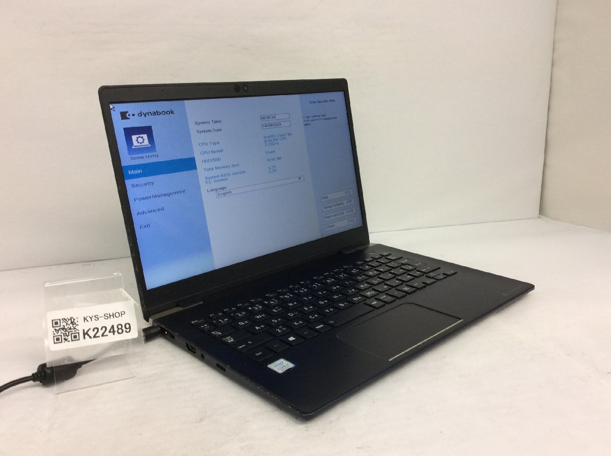 ジャンク/ TOSHIBA dynabook G83/M PG83MYACGL7AD11 Intel Core i3-8130U メモリ8.19GB ストレージ無し 【K22489】拍卖