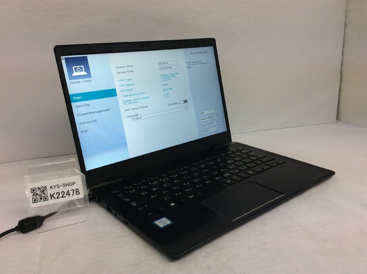 ジャンク/ TOSHIBA dynabook G83/M PG83MMJ4GL7AD21 Intel Core i5-8350U メモリ8.19GB ストレージ無し 【K22478】拍卖