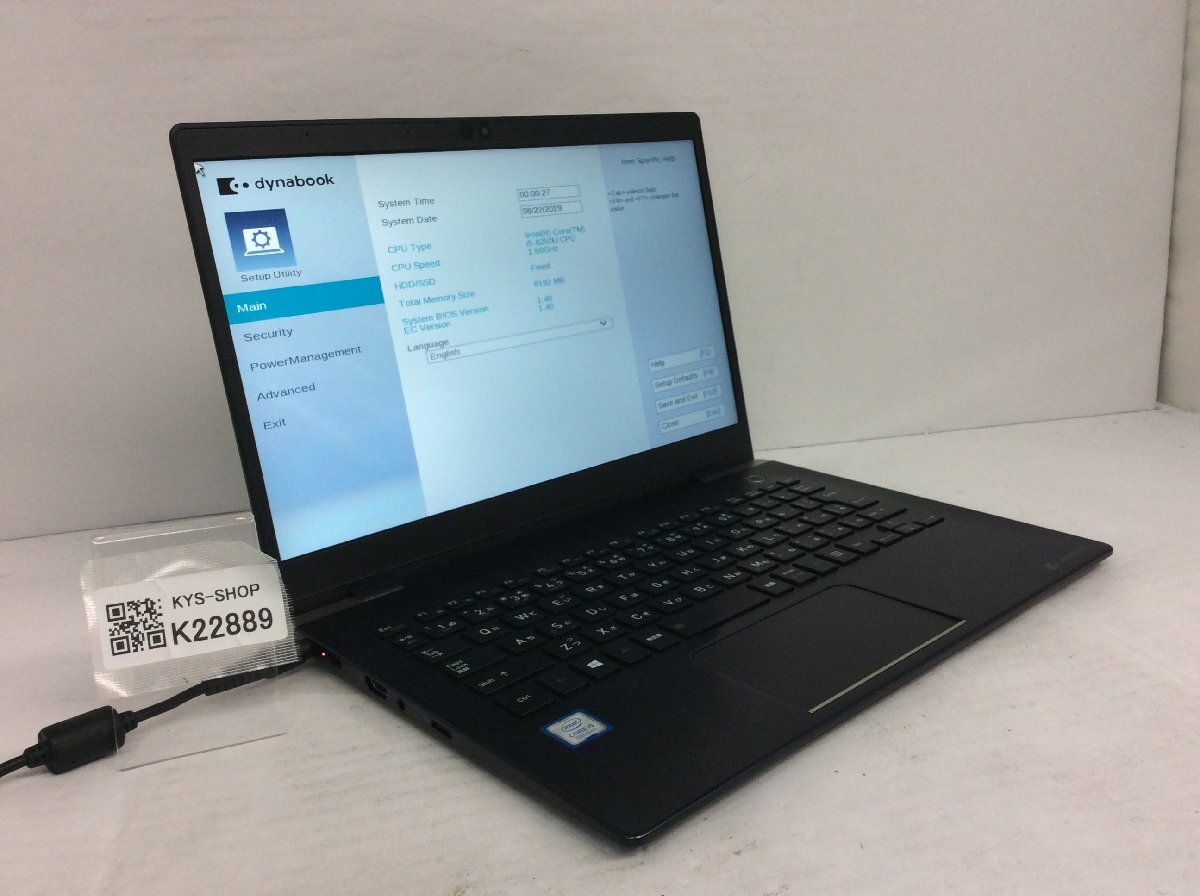 ジャンク/ TOSHIBA dynabook G83/DP A8G3DPF2E511 Intel Core i5-8250U メモリ8.19GB ストレージ無し 【K22889】拍卖