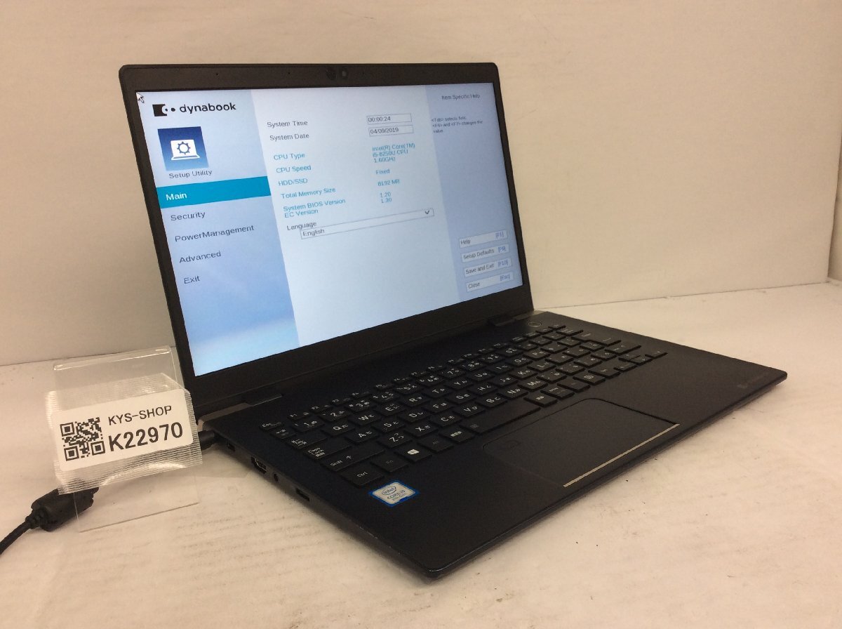 ジャンク/ TOSHIBA dynabook G83/M PG83MTCCJLBA311 Intel Core i5-8250U メモリ8.19GB ストレージ無し 【K22970】拍卖