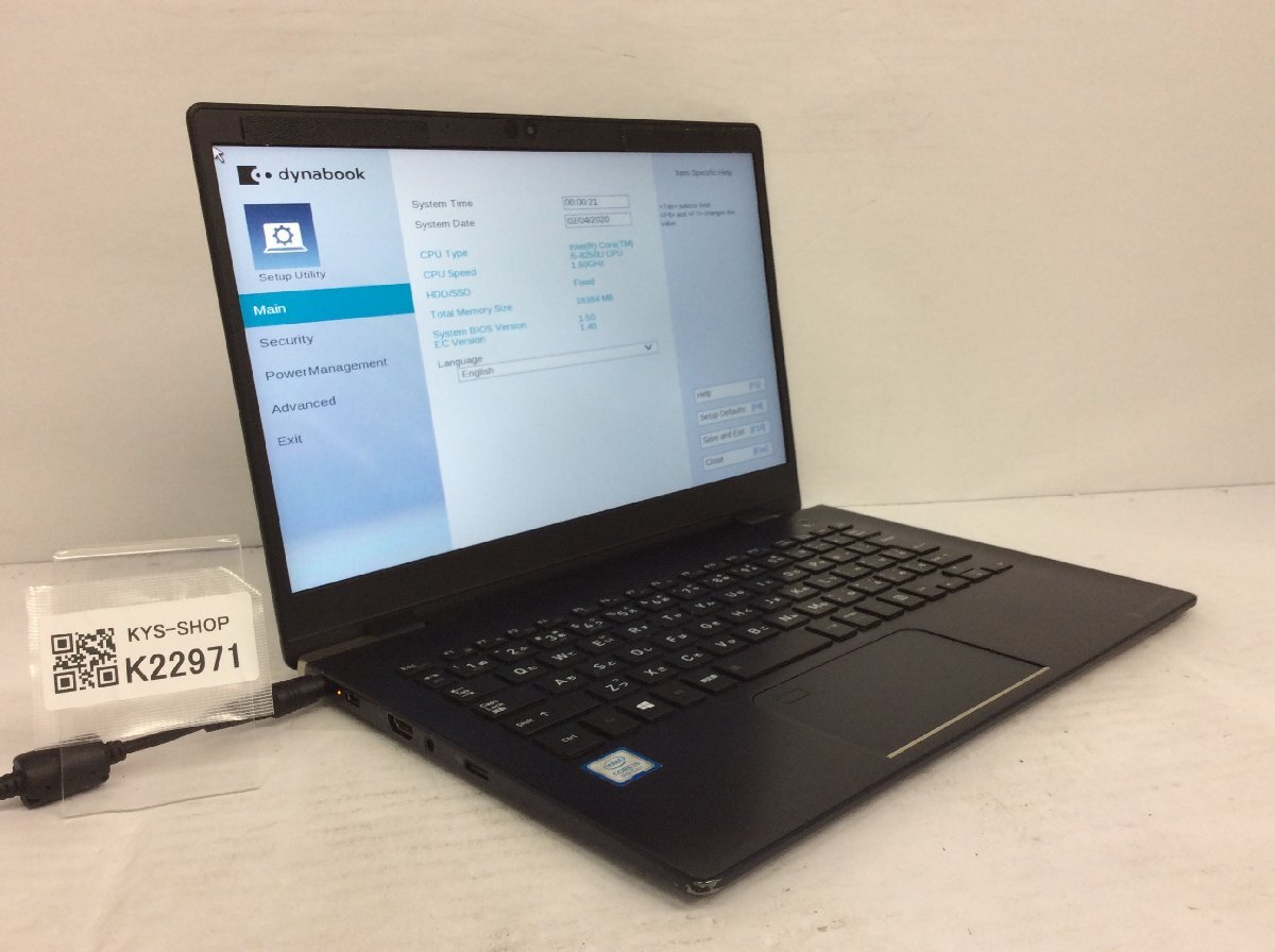 ジャンク/ TOSHIBA dynabook G83/DP A6G3DPF3J522 Intel Core i5-8250U メモリ16.38GB ストレージ無し 【K22971】拍卖