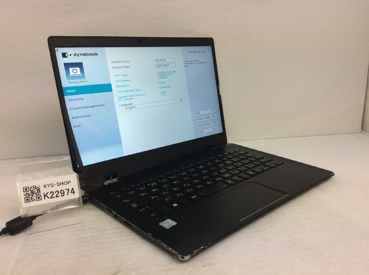 ジャンク/ TOSHIBA dynabook G83/DP A6G3DPF3J522 Intel Core i5-8250U メモリ16.38GB ストレージ無し 【K22974】拍卖