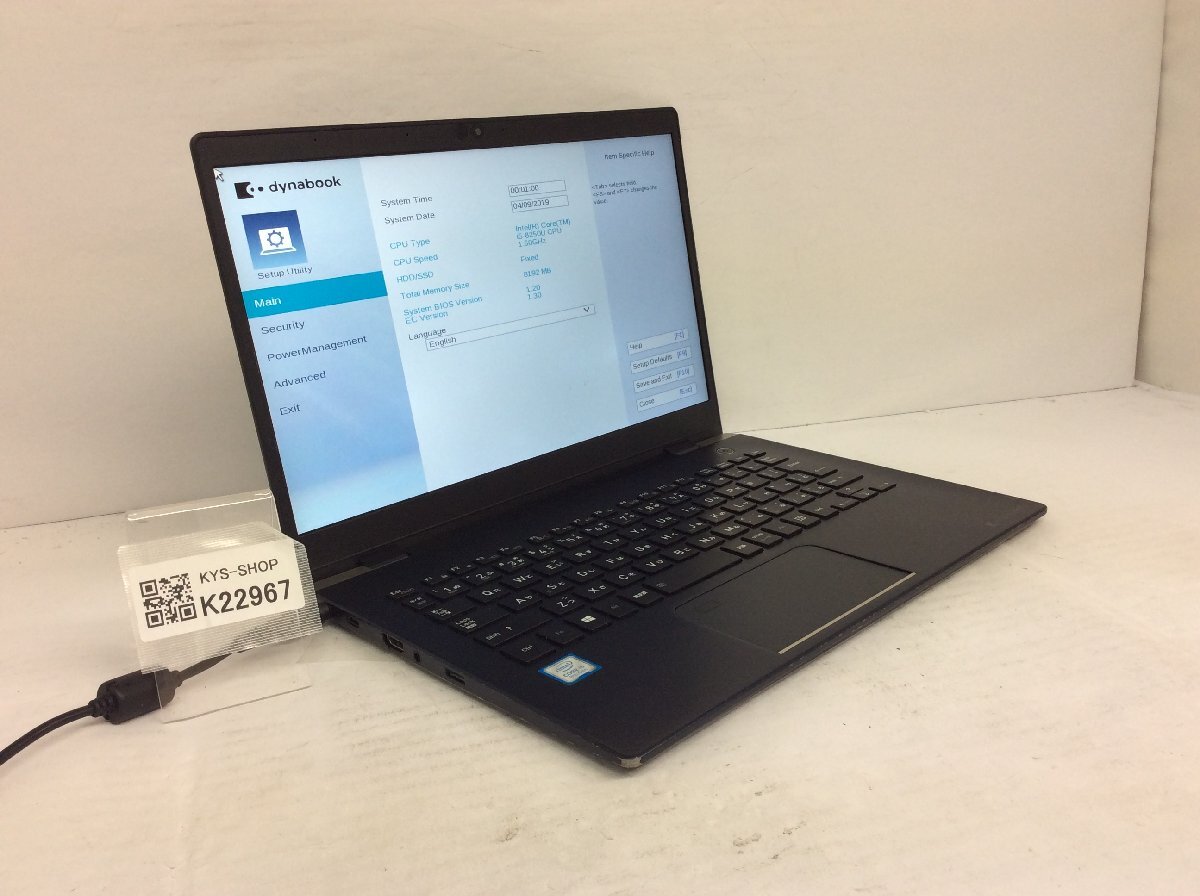 ジャンク/ TOSHIBA dynabook G83/M PG83MTCCJLBA311 Intel Core i5-8250U メモリ8.19GB ストレージ無し 【K22967】拍卖