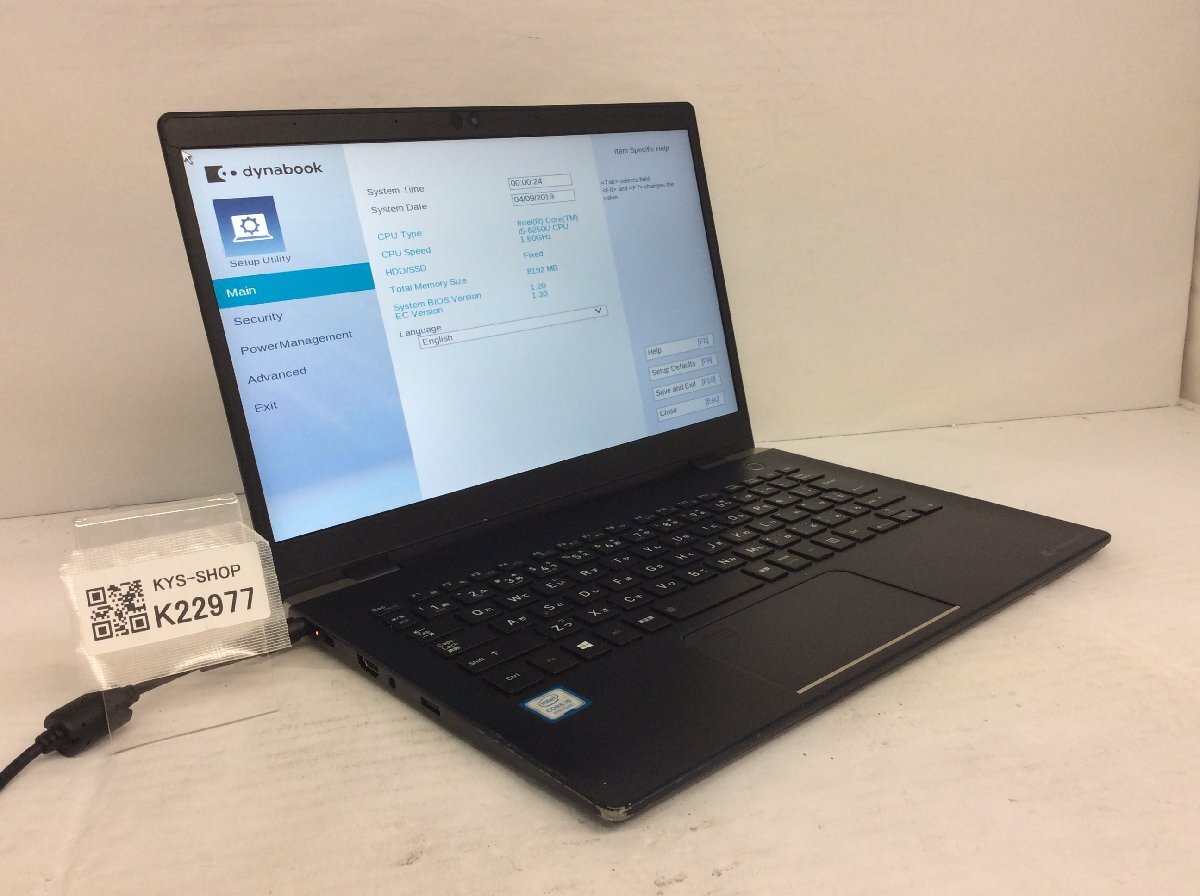 ジャンク/ TOSHIBA dynabook G83/M PG83MTCCJLBA311 Intel Core i5-8250U メモリ8.19GB ストレージ無し 【K22977】拍卖