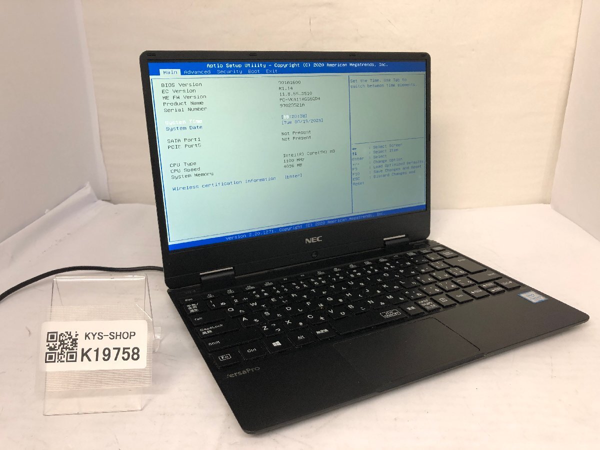 ジャンク/ NEC PC-VKA11HGG6QD4 Corem3-8世代 メモリ4GB ストレージ無し 【K19758】拍卖