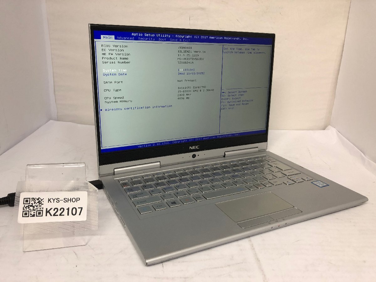 ジャンク/ NEC PC-VK23TGVG6UDY Intel Core i5-6200U メモリ4.1GB ストレージ無し 【K22107】拍卖