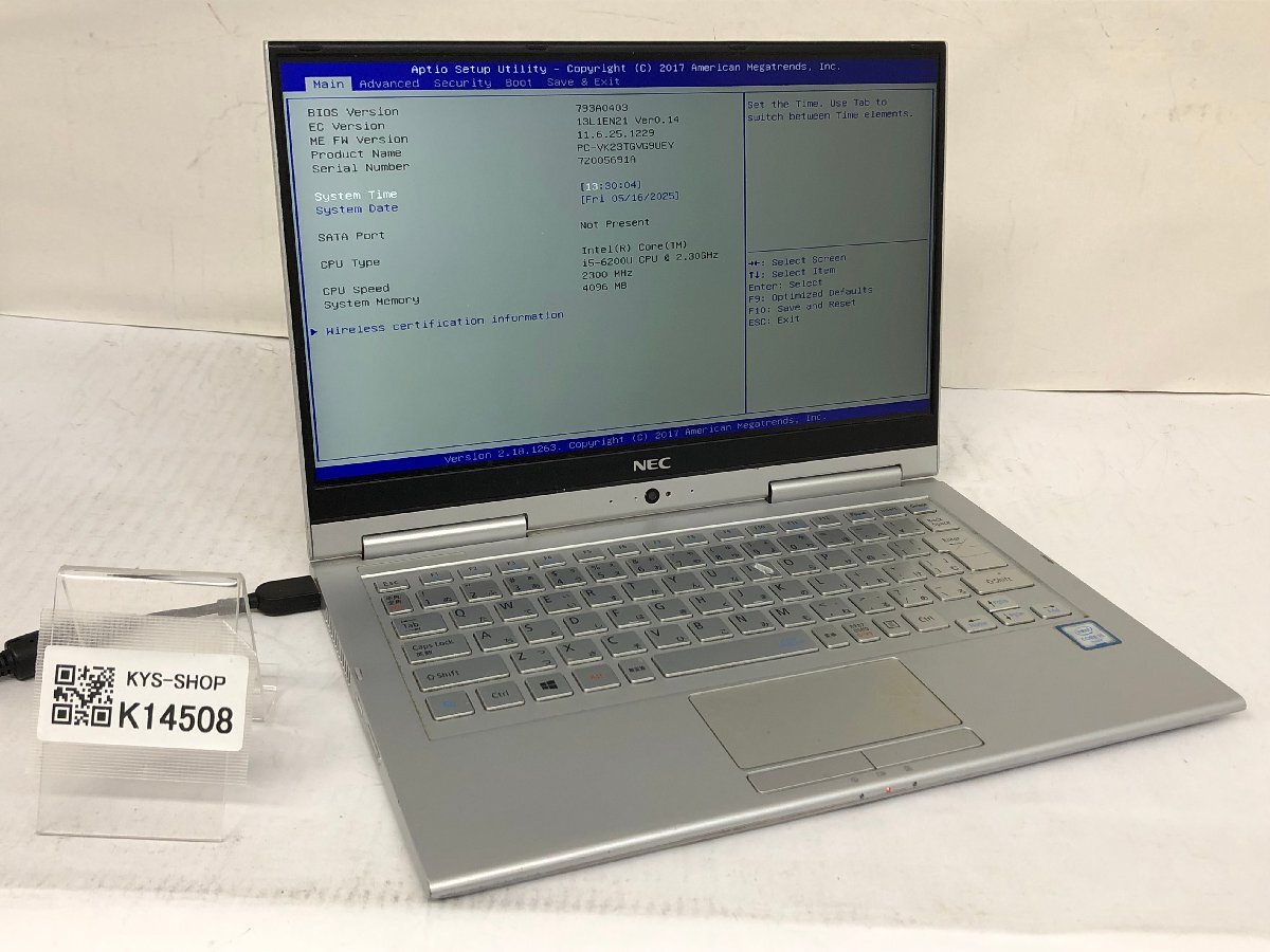 ジャンク/ NEC PC-VK23TGVG9UEY Intel Core i5-6200U メモリ4.1GB ストレージ無し 【K14508】拍卖