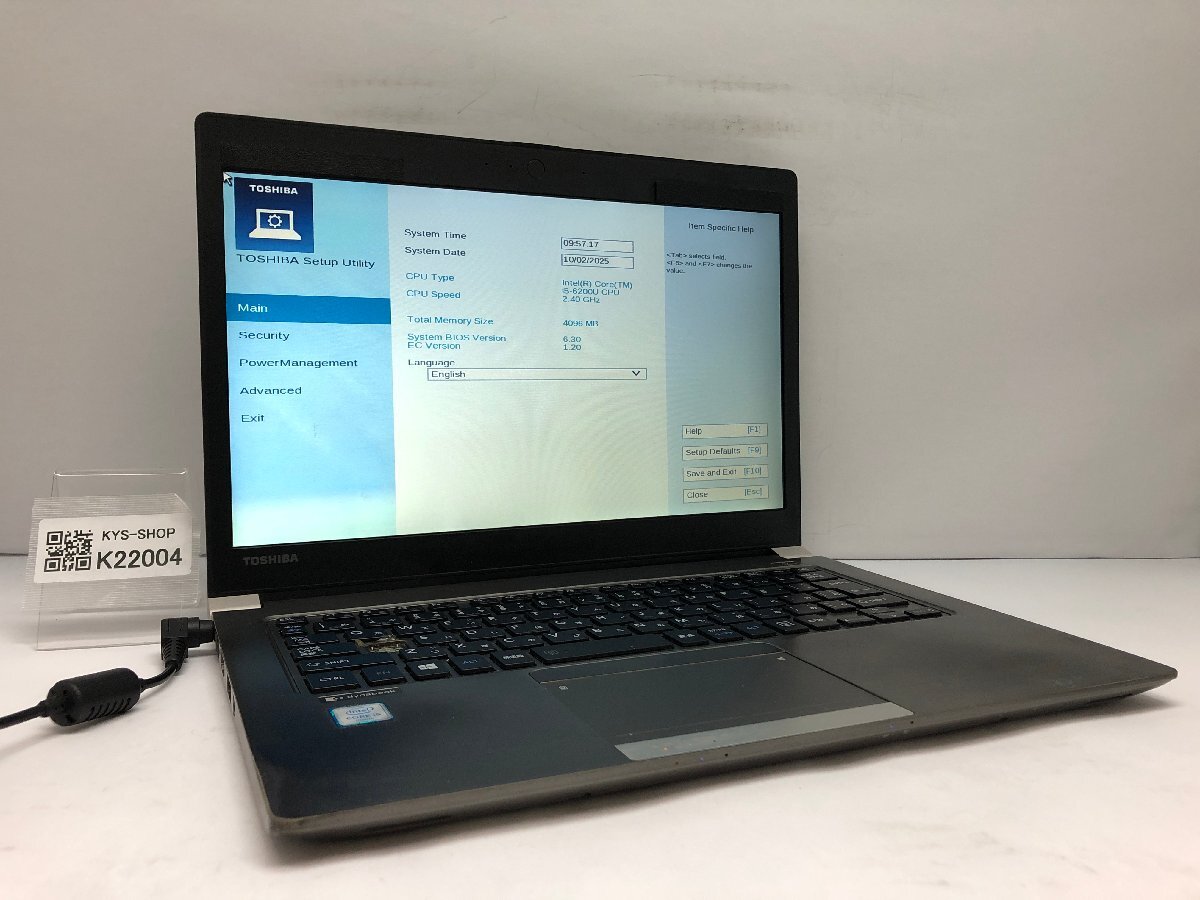 ジャンク/ TOSHIBA dynabook R63/B PR63BEAA637AD1H Intel Core i5-6200U メモリ4.1GB ストレージ無し 【K22004】拍卖