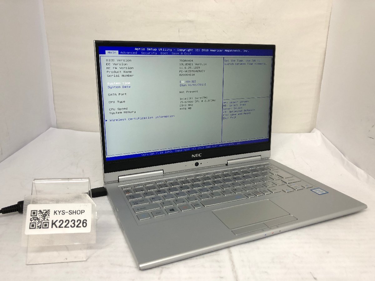 ジャンク/ NEC PC-VK23TGVG9UEY Intel Core i5-6200U メモリ4.1GB ストレージ無し 【K22326】拍卖