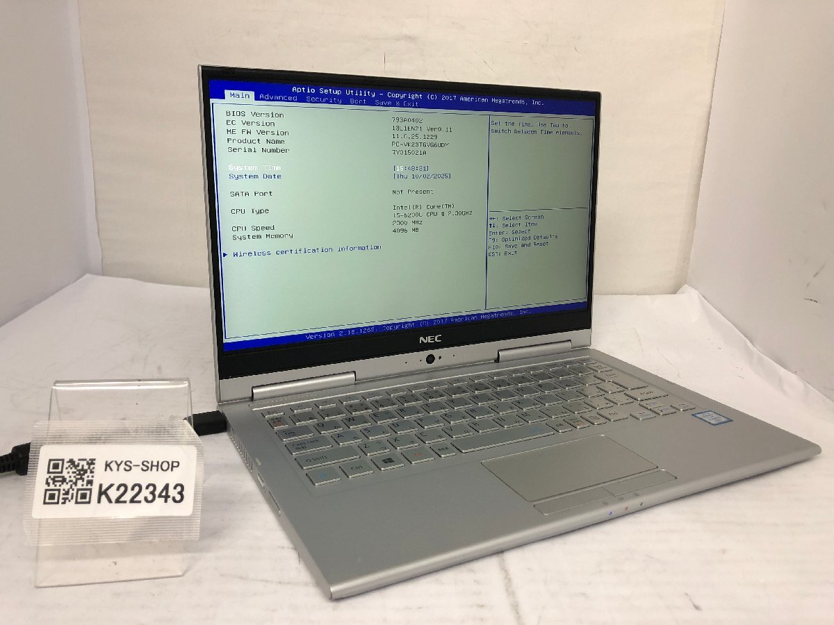 ジャンク/ NEC PC-VK23TGVG6UDY Intel Core i5-6200U メモリ4.1GB ストレージ無し 【K22343】拍卖
