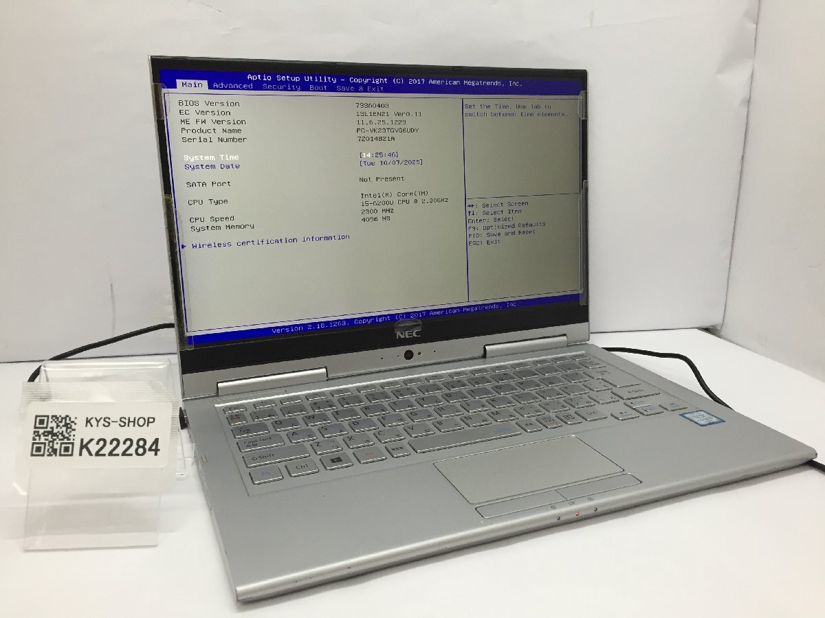 ジャンク/ NEC PC-VK23TGVG6UDY Intel Core i5-6200U メモリ4.1GB ストレージ無し 【K22284】拍卖