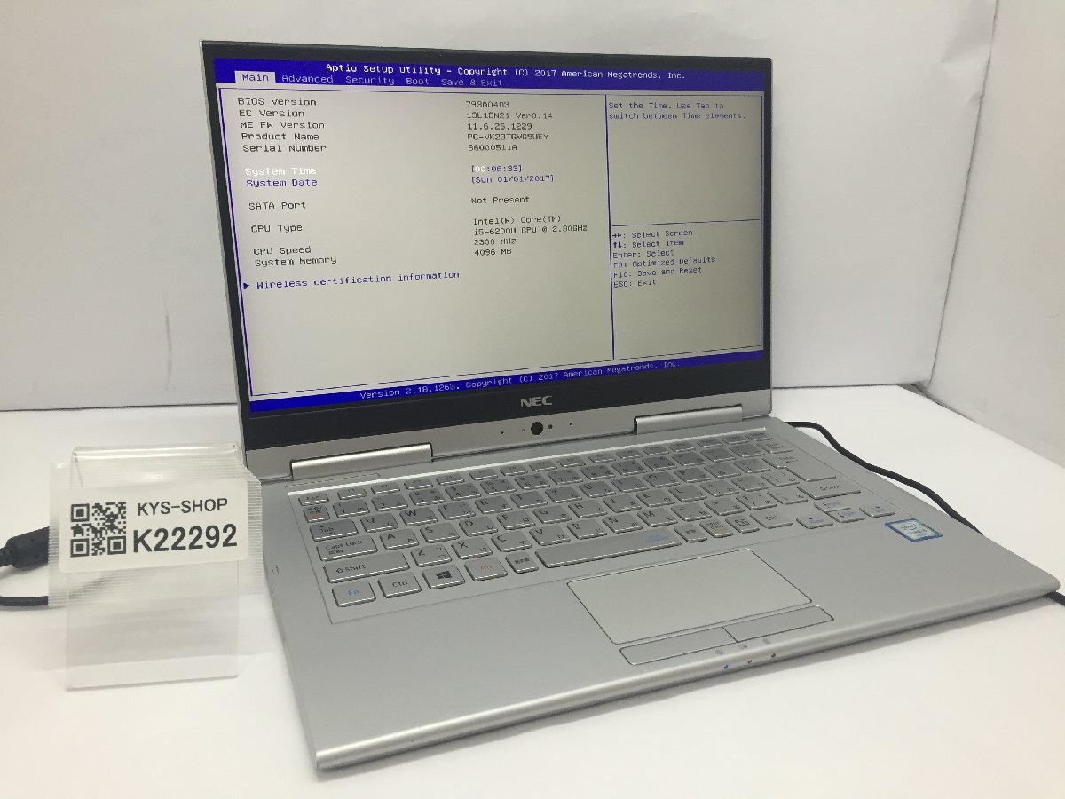 ジャンク/ NEC PC-VK23TGVG9UEY Intel Core i5-6200U メモリ4.1GB ストレージ無し 【K22292】拍卖