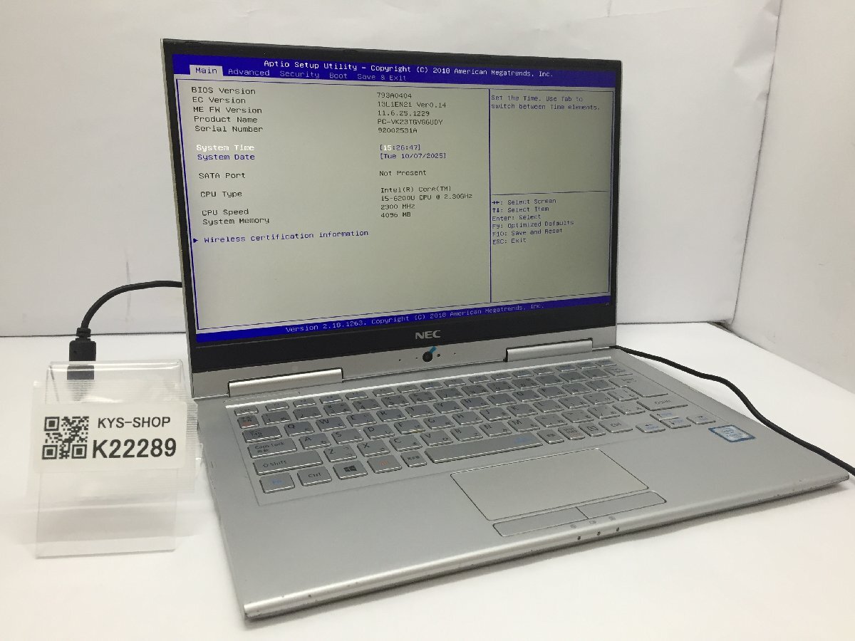 ジャンク/ NEC PC-VK23TGVG6UDY Intel Core i5-6200U メモリ4.1GB ストレージ無し 【K22289】拍卖