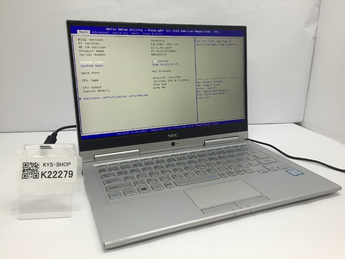 ジャンク/ NEC PC-VK23TGVG9UEY Intel Core i5-6200U メモリ4.1GB ストレージ無し 【K22279】拍卖