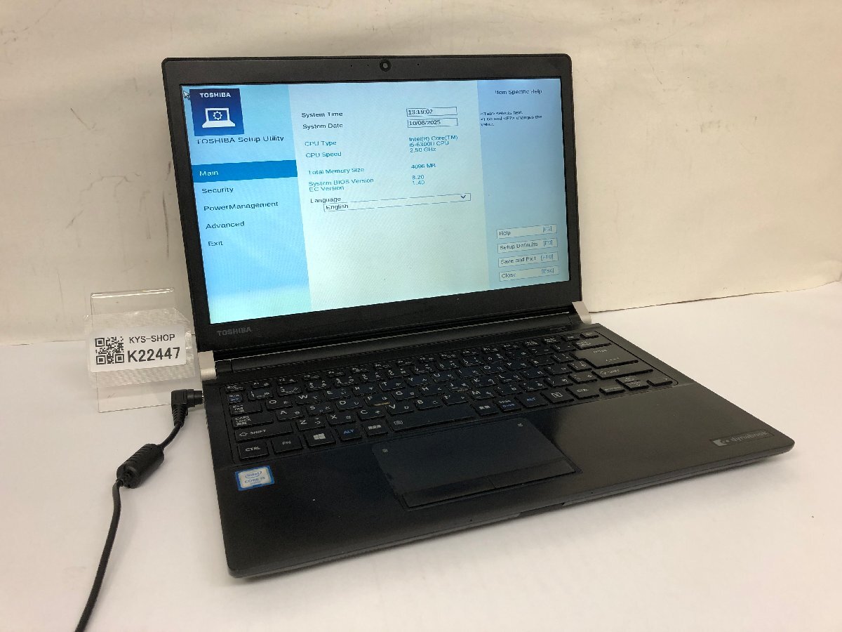 ジャンク/ TOSHIBA dynabook R73/F PR73FBA144CAD81 Intel Core i5-6300U メモリ4.1GB ストレージ無し 【K22447】拍卖