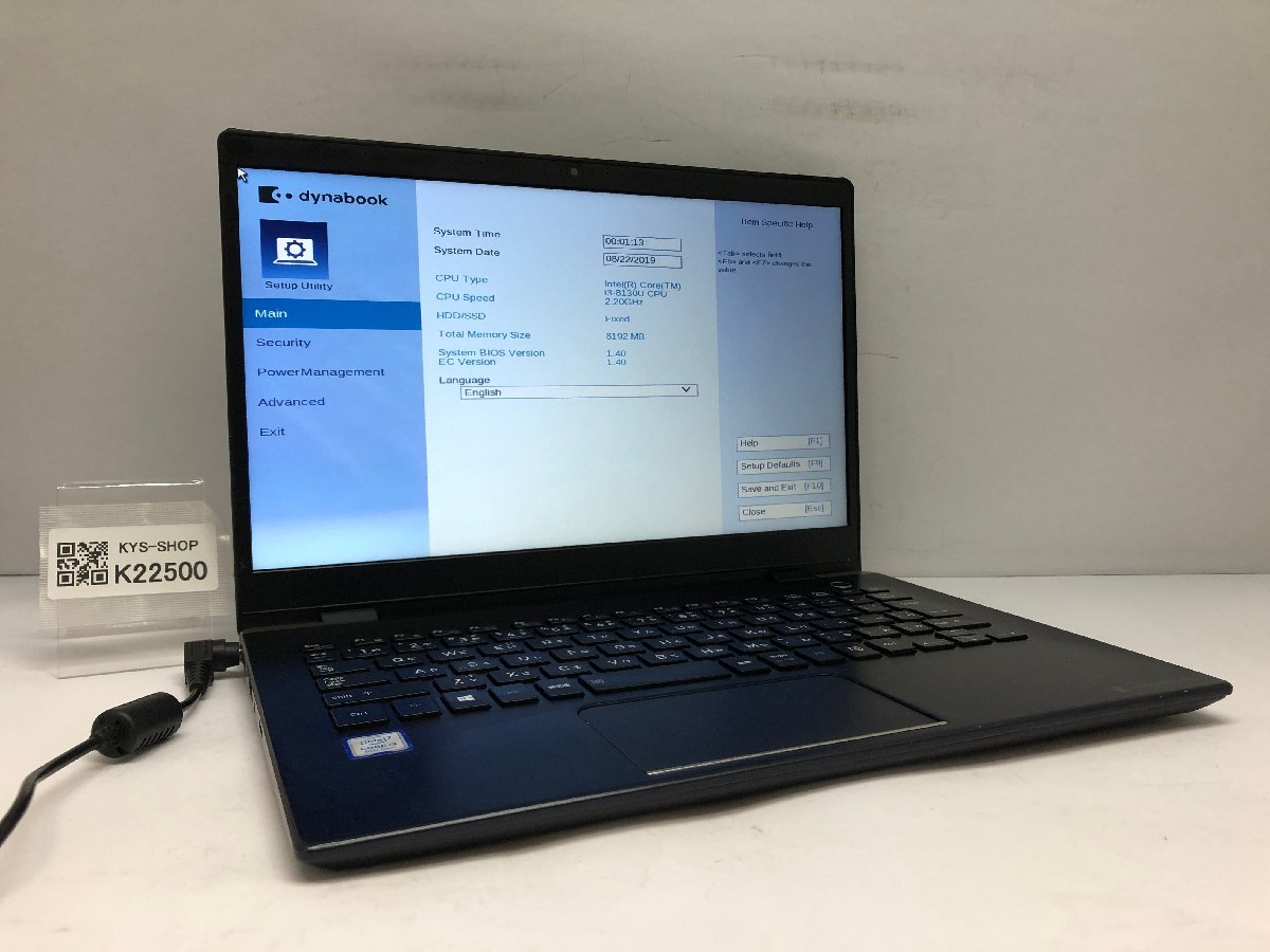 ジャンク/ TOSHIBA dynabook G83/DN PG8DNYACGL7BD1 Intel Core i3-8130U メモリ8.19GB ストレージ無し 【K22500】拍卖
