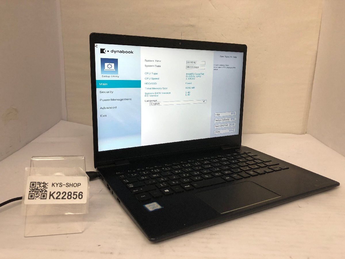 ジャンク/ TOSHIBA dynabook G83/DP A8G3DPF2E511 Intel Core i5-8250U メモリ8.19GB ストレージ無し 【K22856】拍卖