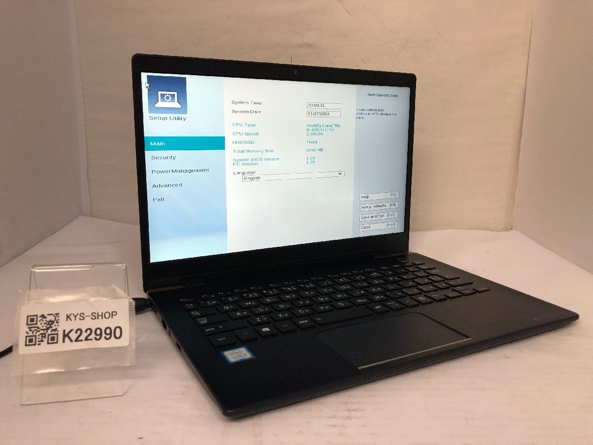 ジャンク/ TOSHIBA dynabook G83/M PG83MTCCJLBA311 Intel Core i5-8250U メモリ8.19GB ストレージ無し 【K22990】拍卖