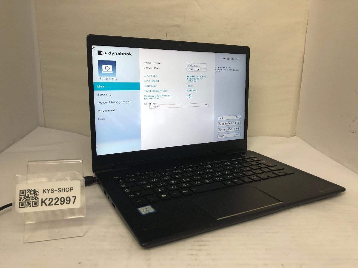 ジャンク/ TOSHIBA dynabook G83/DN PG8DNTCCGL7F31 Intel Core i5-8250U メモリ8.19GB ストレージ無し 【K22997】拍卖