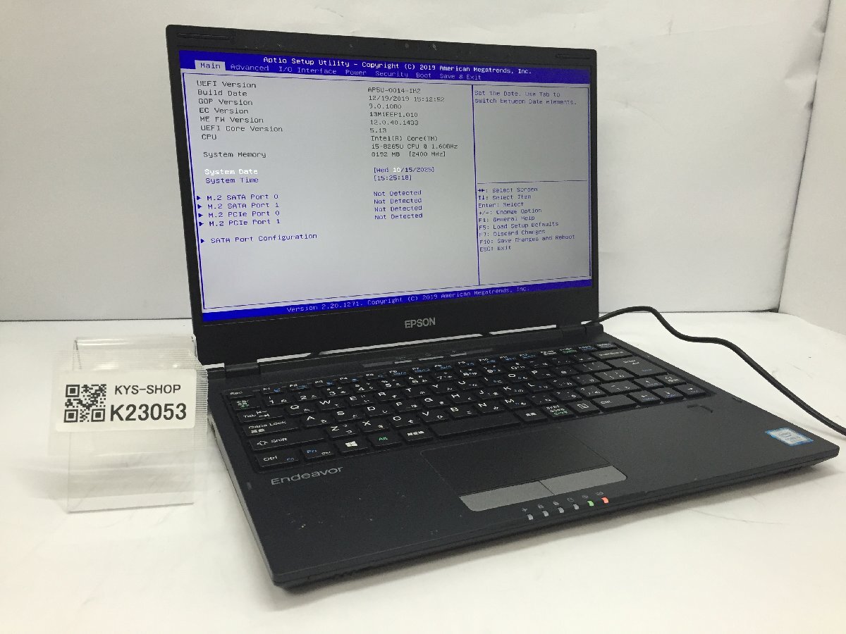 ジャンク/ EPSON Endeavor NA520E AP5U-0014-IH2 Intel Core i5-8265U メモリ8.19GB ストレージ無し 【K23053】拍卖
