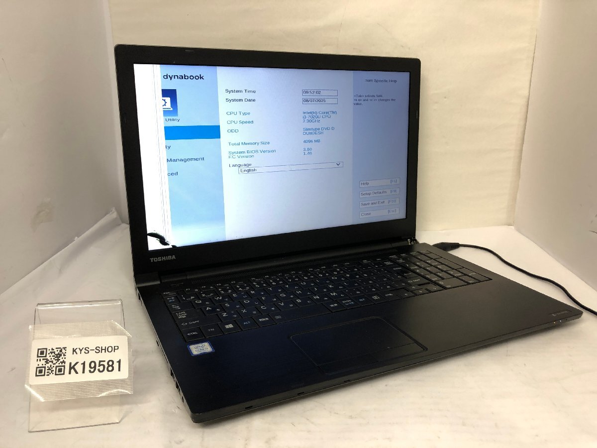 ジャンク/ TOSHIBA B55/DN Corei3-7世代 メモリ4GB ストレージ無し 【K19581】拍卖