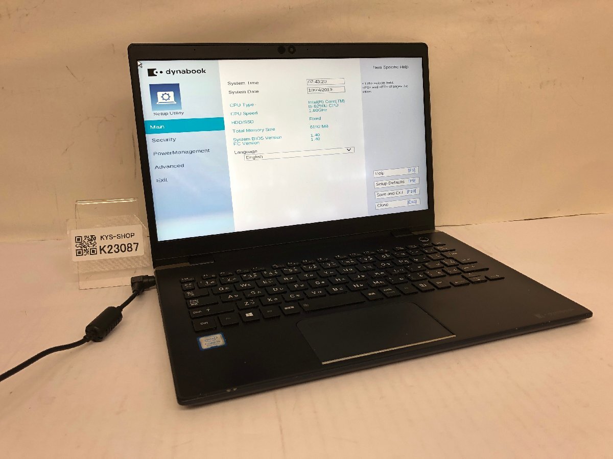 ジャンク/ TOSHIBA dynabook G83/DN PG8DNTCCJLBB31 Intel Core i5-8250U メモリ8.19GB ストレージ無し 【K23087】拍卖