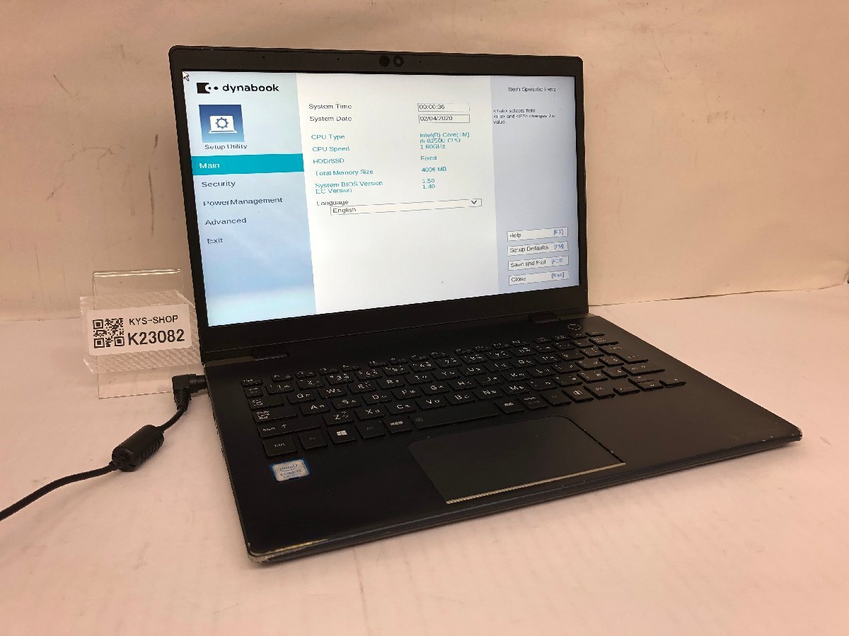 ジャンク/ TOSHIBA dynabook G83/DP A6G3DPF3J522 Intel Core i5-8250U メモリ4.1GB ストレージ無し 【K23082】拍卖