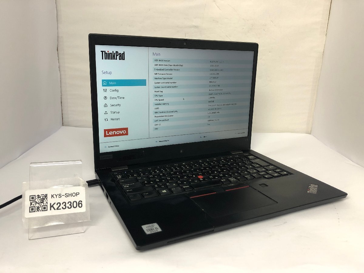ジャンク/ LENOVO 20R30001JP ThinkPad L13 Intel Core i5-10210U メモリ8.19GB NVME256.06GB 【K23306】拍卖