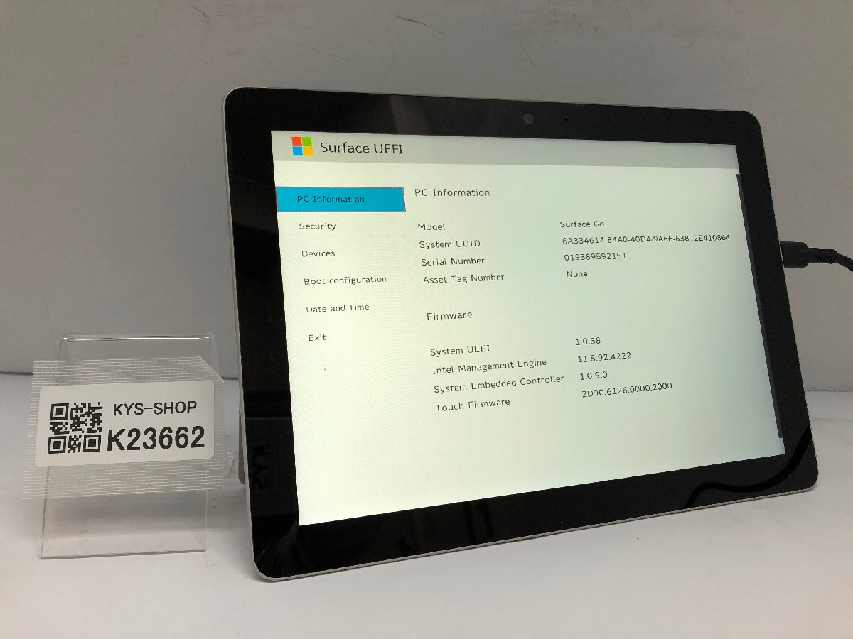 ジャンク/ Microsoft Surface Go Intel Pentium 4415Y メモリ8.19GB NVME128.03GB 【K23662】拍卖