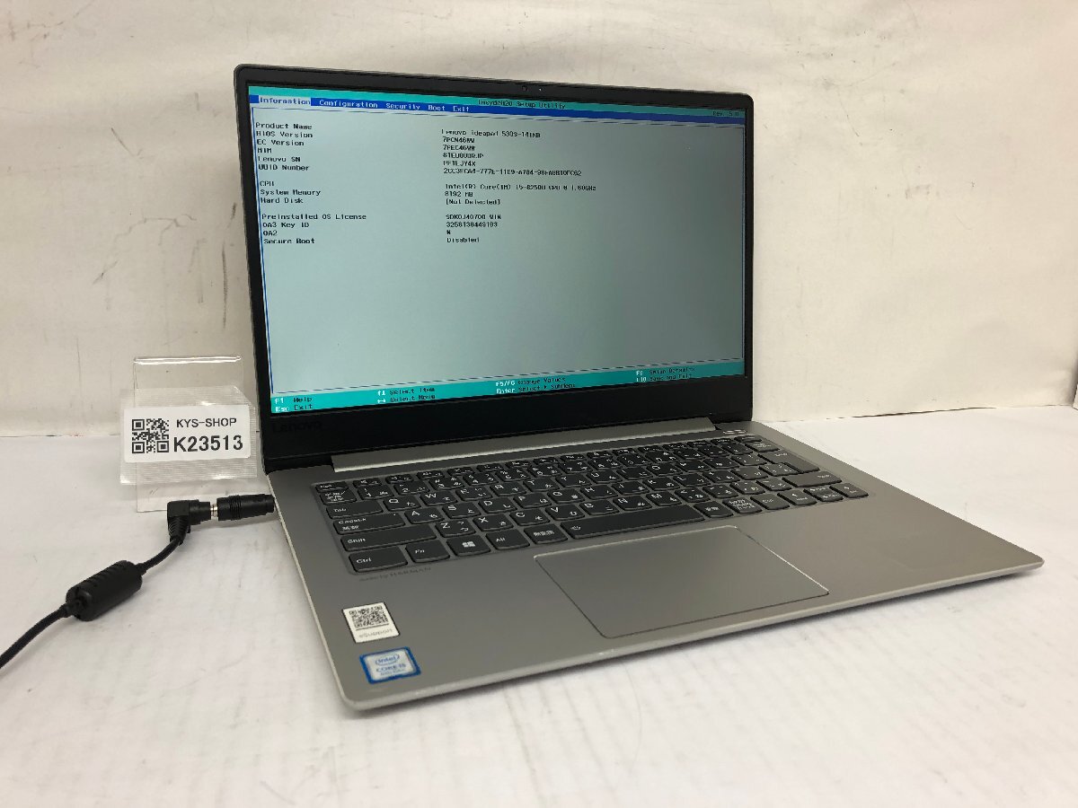 ジャンク/ LENOVO 81EU Lenovo ideapad 530S-14IKB Intel Core i5-8250U メモリ8.19GB ストレージ無し 【K23513】拍卖